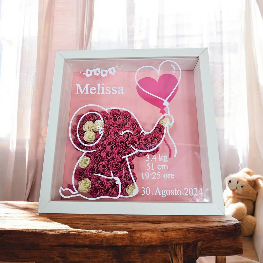 shadow box nascita cornice 3d personalizzate