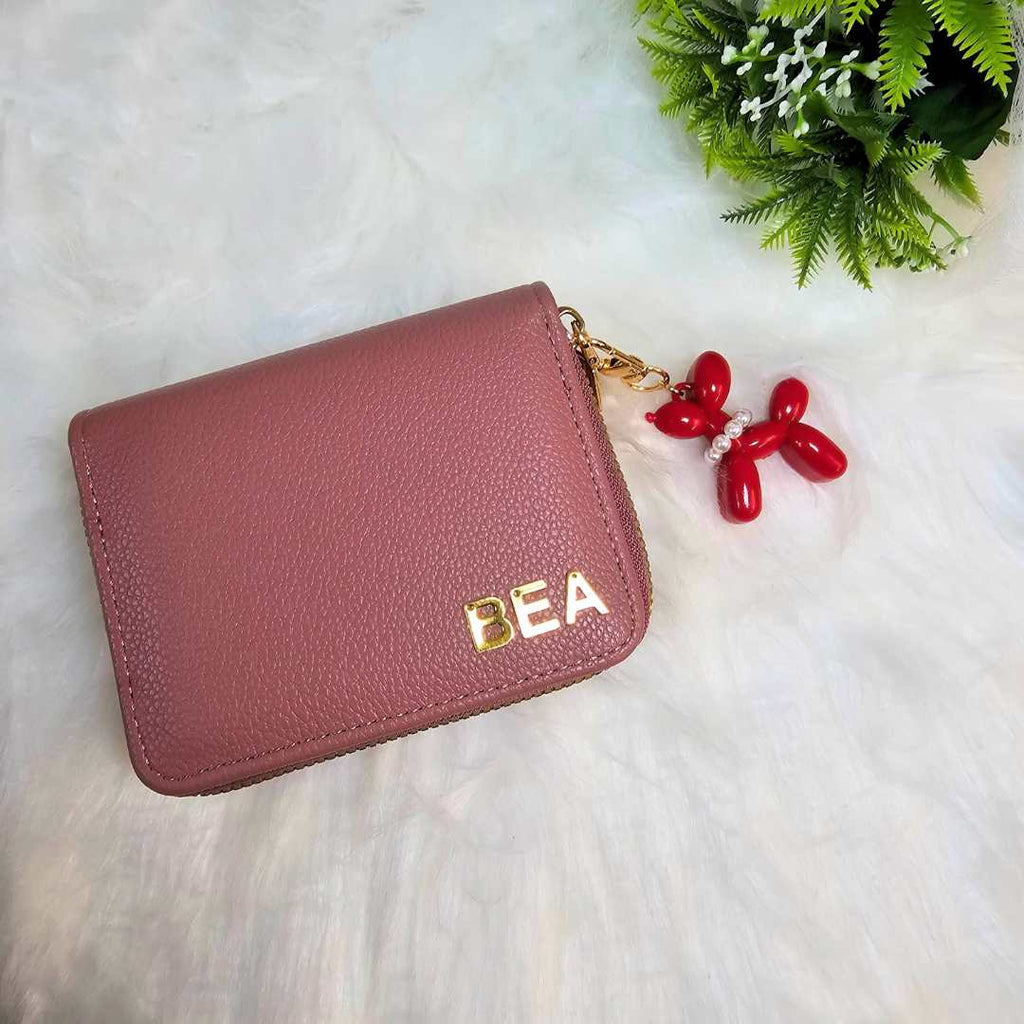 Portafoglio Donna Rossa Vecchio Personalizzato con Nome in Oro