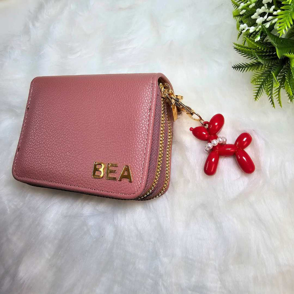 Portafoglio Donna Rossa Vecchio Personalizzato con Nome in Oro