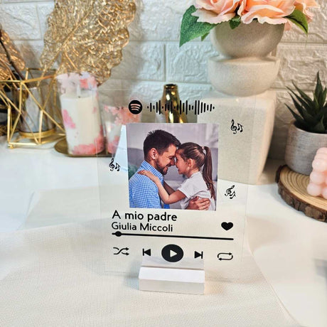 targha spotify personalizzata con foto, regalo personalizzato