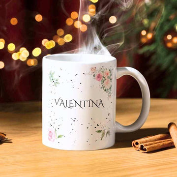 Tazza Rosa personalizzato con Nome e dedica, regalo per donne, yennyslau store