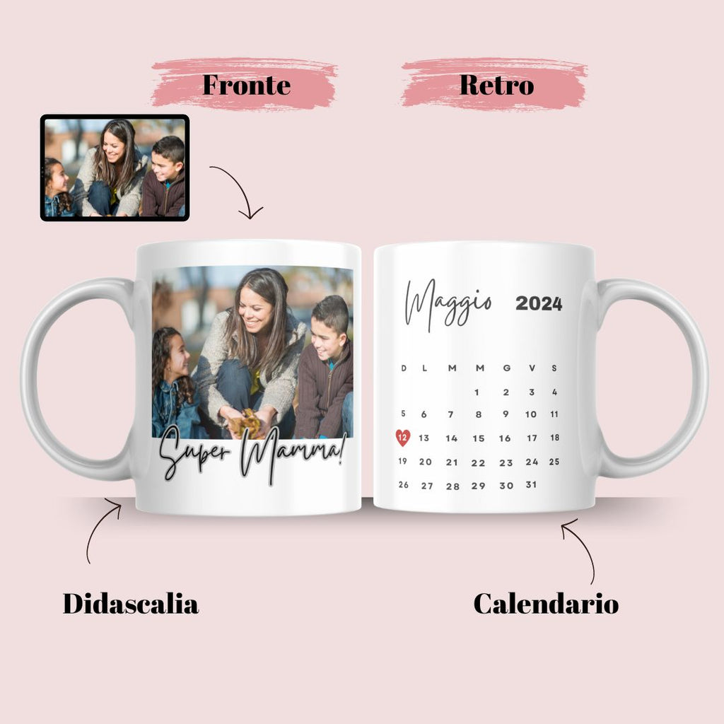 tazza personalizzata con foto e calendario, yennyslau store