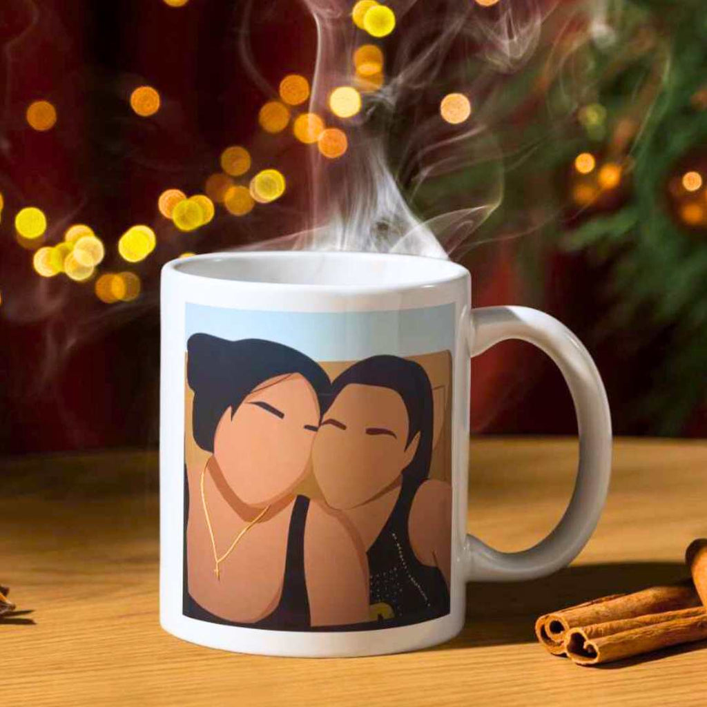 tazza personalizzata con illustrazione di foto, idea regalo, yennyslau store