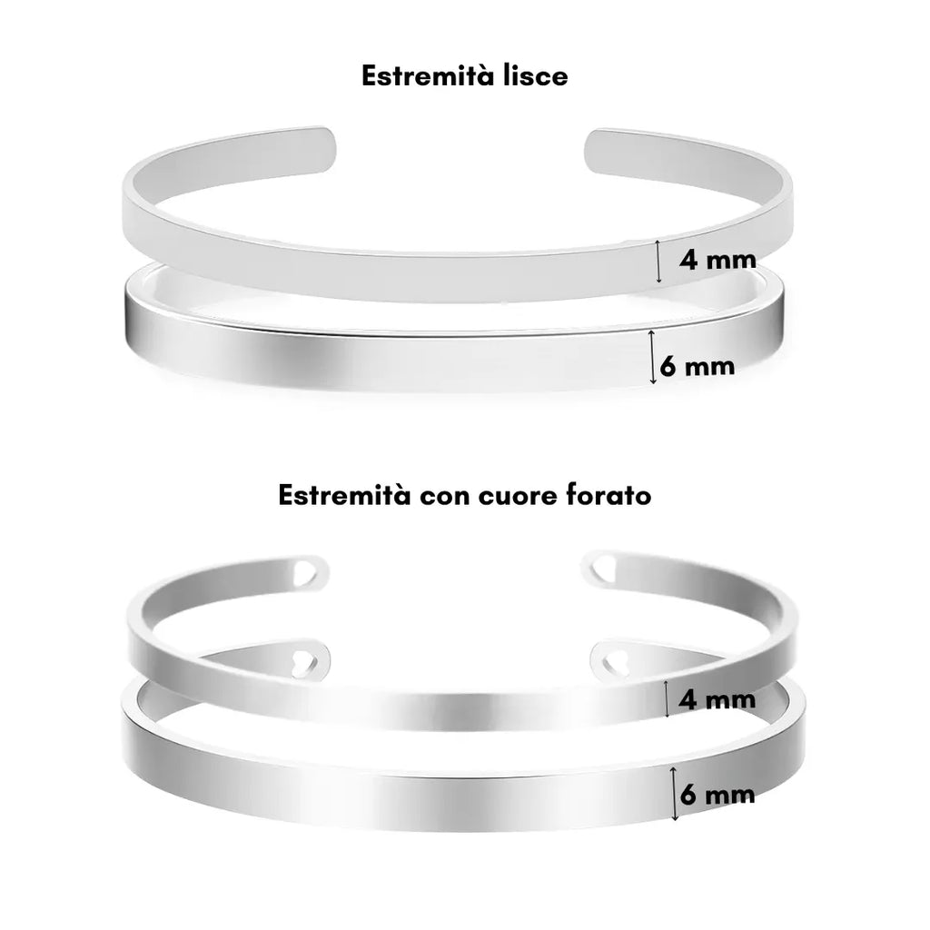 bracciale in acciaio inox color oro personalizzato con nome, frase, data su entrambi i lati. Regalo personalizzato donna e uomo per ogni occasione. Vari modelli.
