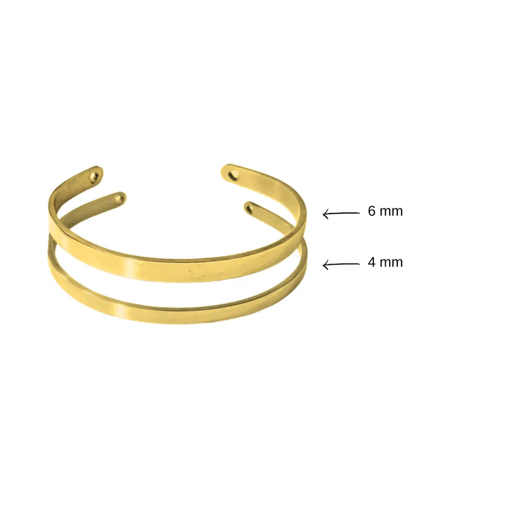 Bracciale in acciaio inox 6 mm colore oro, inciso a laser con nome, data o frase. Regalo donna personalizzato per ogni occasione, compleanno, anniversario, San Valentino, Natale. Misure.