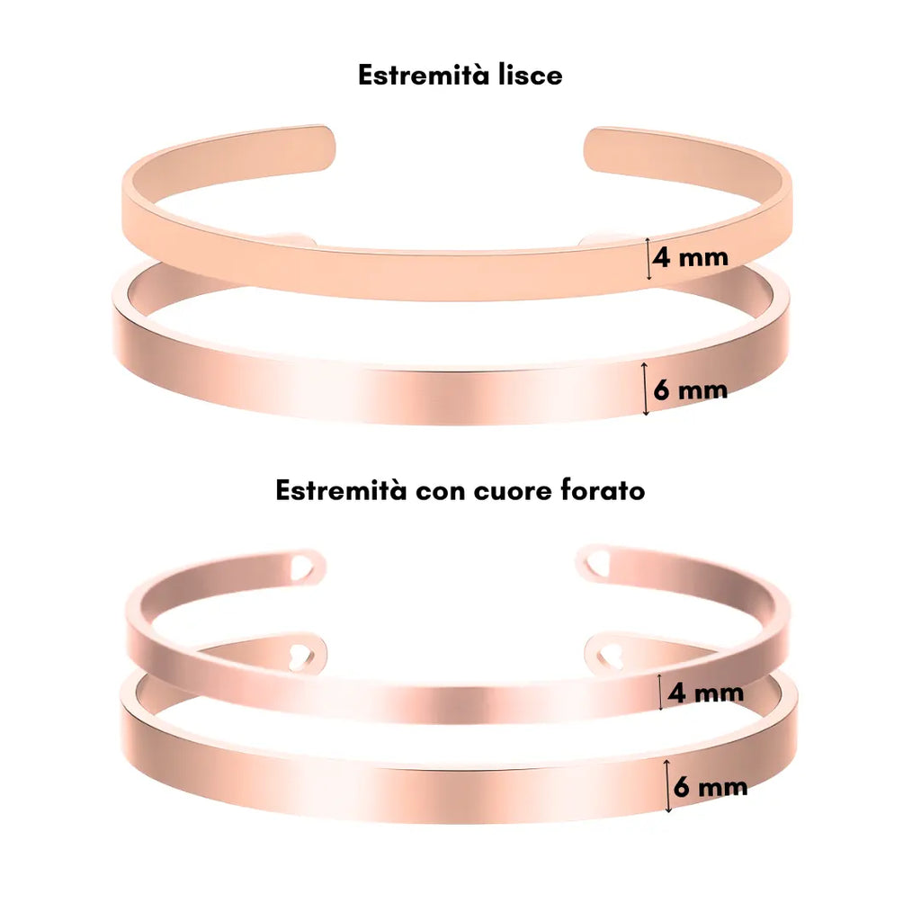 bracciale in acciaio inox color oro personalizzato con nome, frase, data su entrambi i lati. Regalo personalizzato donna e uomo per ogni occasione. Vari modelli
