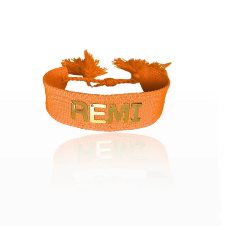 Bracciale Filo Arancione Acceso - Nome gioiello personalizzato - Yennyslau Store