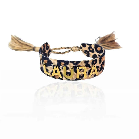 Bracciale Filo Leopardato - Nome gioiello personalizzato - Yennyslau Store
