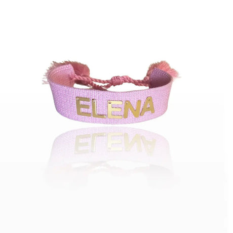Bracciale Filo Rosa Chiaro - Nome gioiello personalizzato - Yennyslau Store