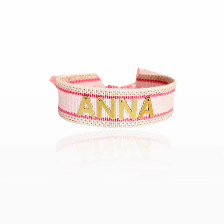 Bracciale Filo Rosa con Bordi - Nome gioiello personalizzato - Yennyslau Store