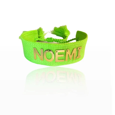 Bracciale Filo Verde Acceso - Nome gioiello personalizzato - Yennyslau Store