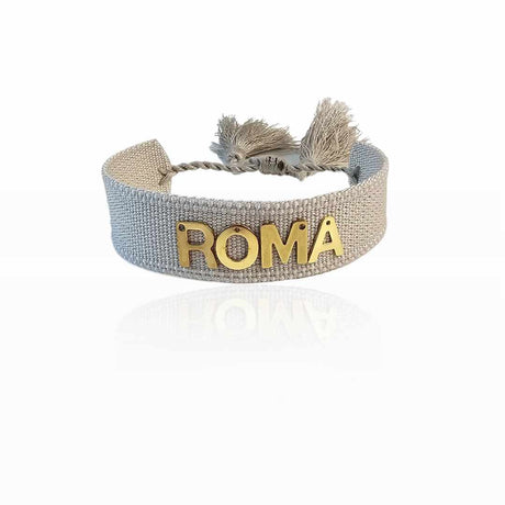 Bracciale in Filo Kaki Chiaro Personalizzato con Nome | Acciaio Oro gioiello personalizzato - Yennyslau Store