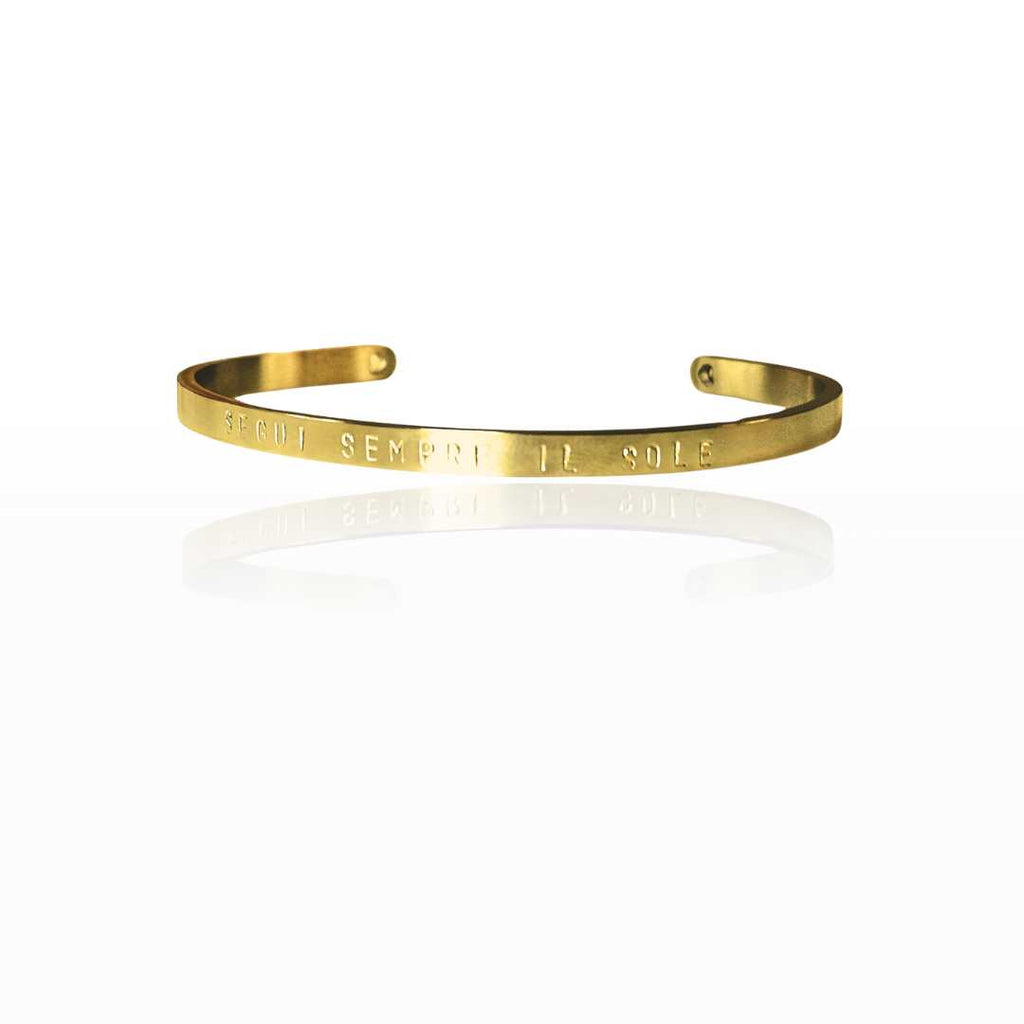 bracciale per donna in acciaio inossidabile colore oro  4 mm inciso a mano