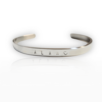 Bracciale colore argento in acciaio inossidabile 6mm personalizzato con nome, frase o data importante 