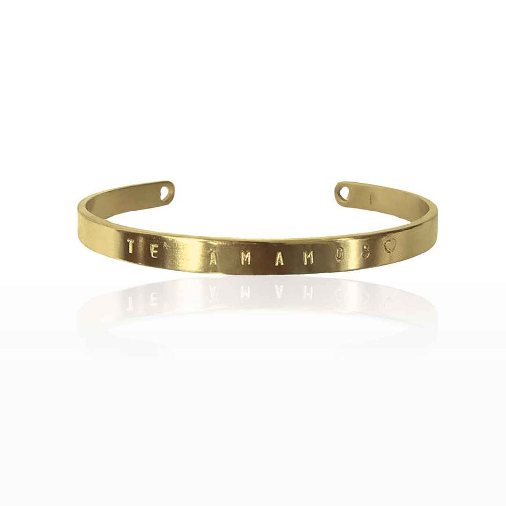 bracciale per donna in acciaio inossidabile colore ORO 6 mm inciso a mano