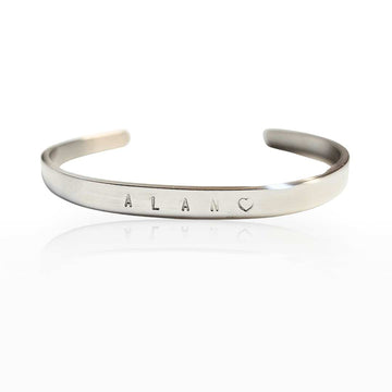 Bracciale colore argento in acciaio inossidabile 6mm personalizzato con nome, frase o data importante 