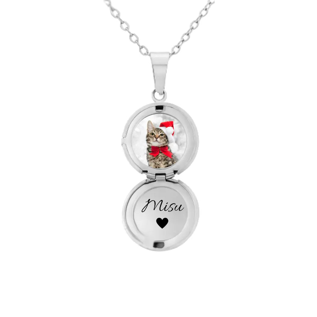collana in acciaio inox color argento personalizzata con foto e testo. Regalo elegante per donna per qualsiasi occasione. Festa della Mamma, Natale.