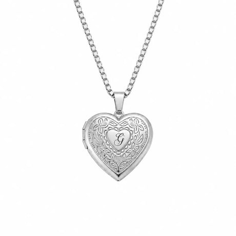 Collana Cuore Apribile Acciaio Argento - Foto a Colori gioiello personalizzato - Yennyslau Store