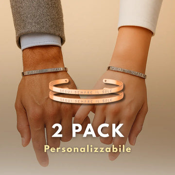 duo bracciali in acciaio inox 4 mm colore oro rosa come idea regalo personalizzato per amiche, coppie, fine di corso. San valentino, Natale, anniversario. Regalo personalizzato con nome, data o dedica incisa a mano
