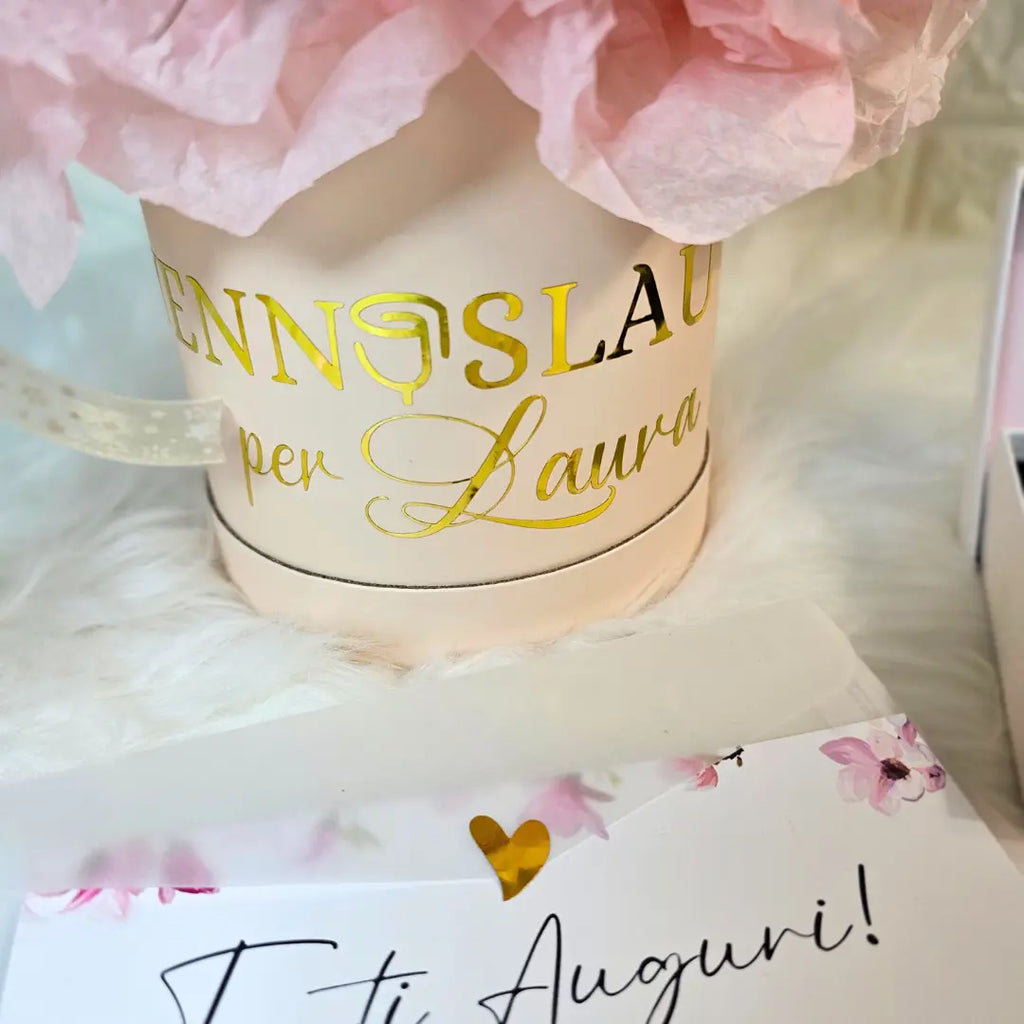 box box fiori colore rosa cipria con fiori ghypsopila arcobaleno o multicolore per regalo festa della mamma, compleanno, anniversario, san valentino, natale, idea regalo per donna personalizzata