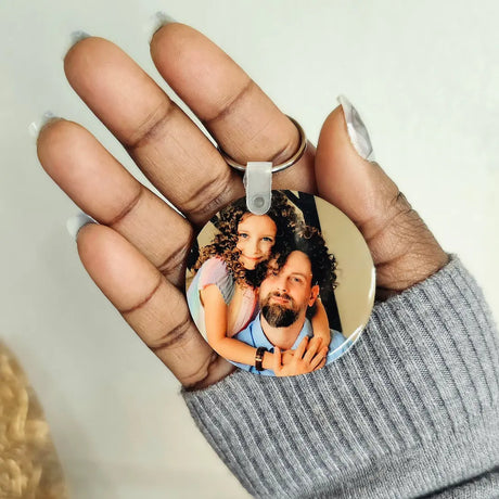 portachiavi personalizzato con foto su entrambi i lati, regalo personalizzato per ogni occasione. Regalo economico da fare alla mamma, papà, san valentino, natale.